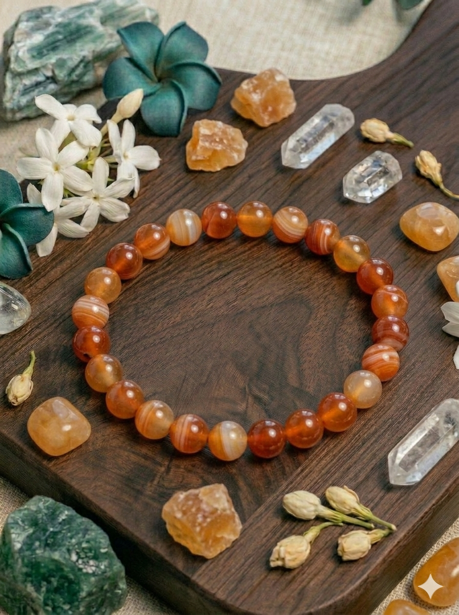 Bracelet Cornaline - 6 mm - Vitalité & Créativité